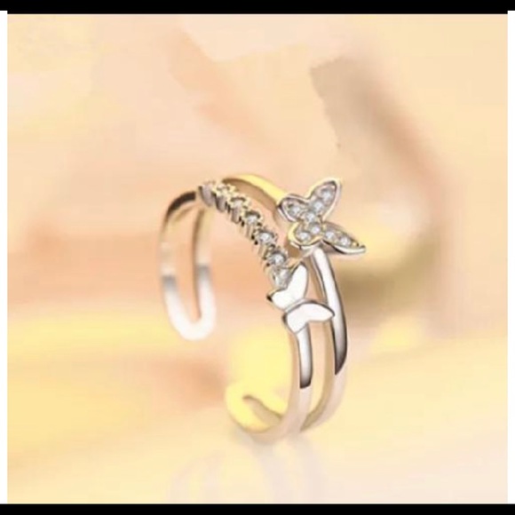 Butterfly Open sterling Silver Ring - Picture 2 of 7